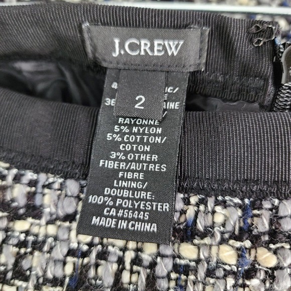J. Crew No.2 Wool Blend Tweed Midnight Pencil Skirt Size 2 - Picture 11 of 13